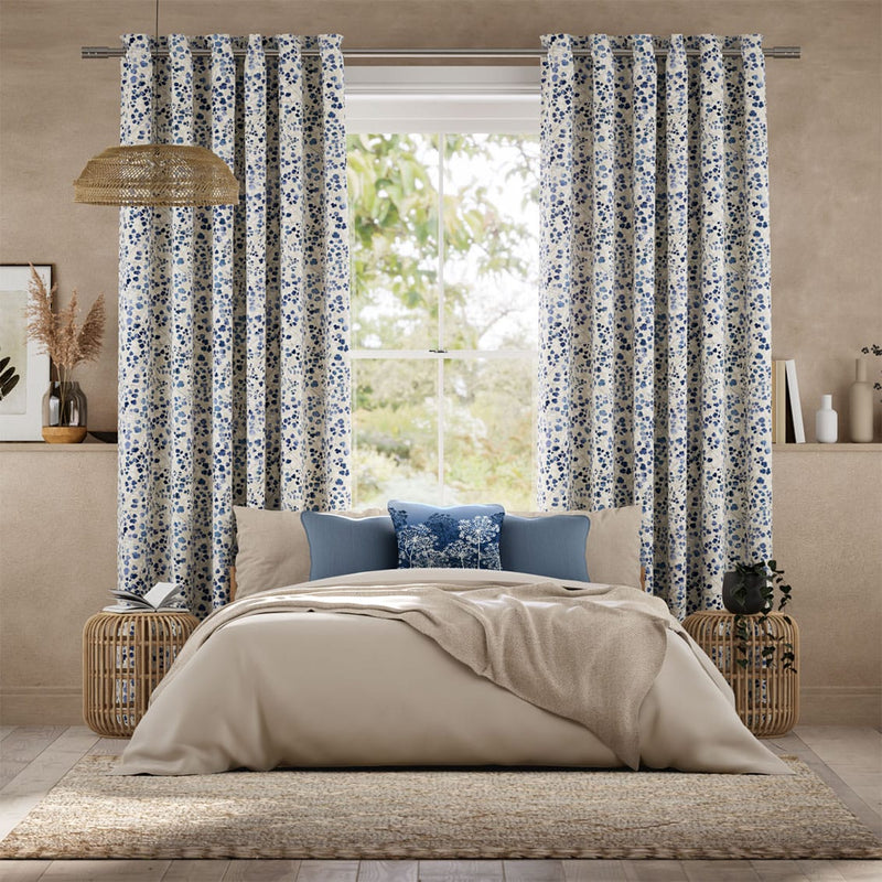 Colorized Rue Watercolour Blue Curtains 6323