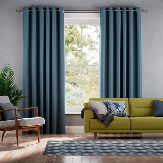 Colorized Ahisma Luxe Faux Silk Blue Azure Curtains 6399