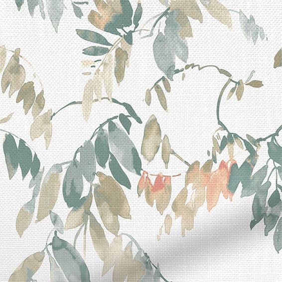 ColorizedPLA Watercolour Canopy Apricot & Sage Curtains 6473