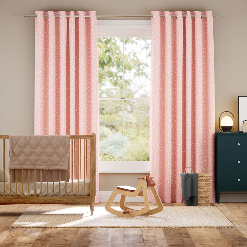 Colorized Dotty Dots Blush Curtains 6490
