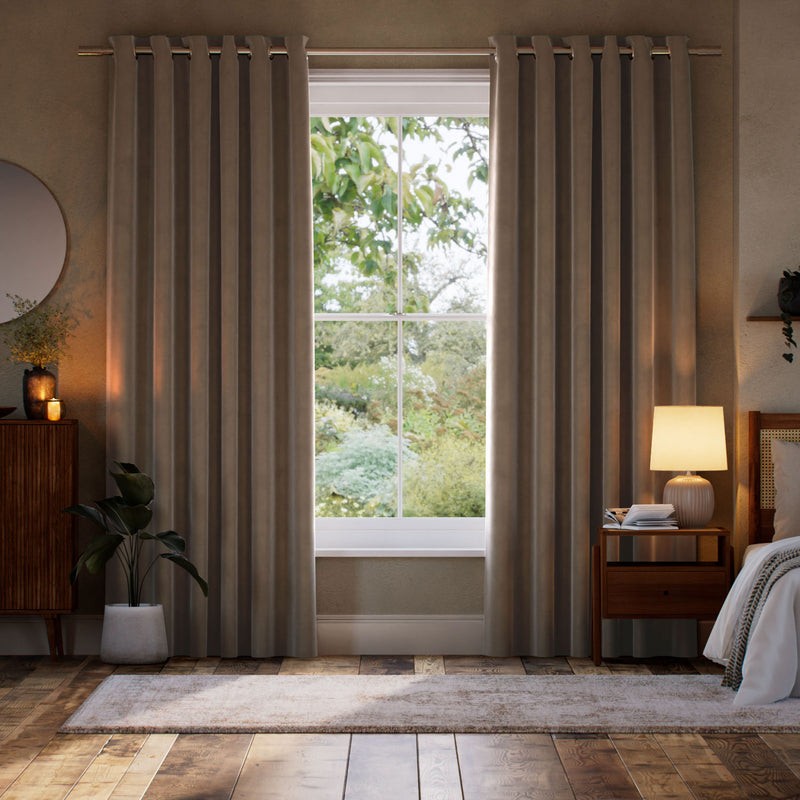 Colorized Cambridge Velvet Blackout Biscuit Curtains 6574