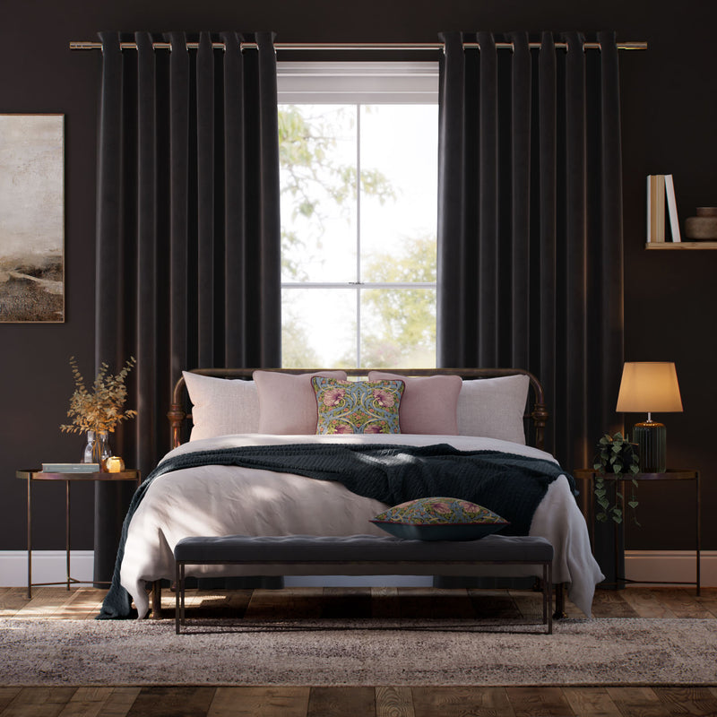 Colorized Cambridge Velvet Blackout Pewter Curtains 6583