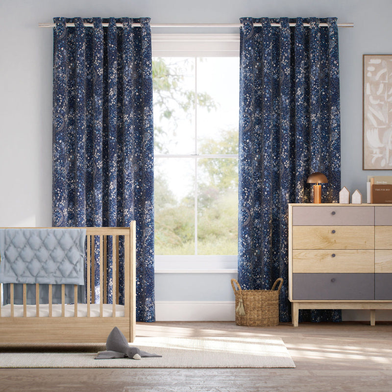 Colorized Adelajda Nighttime Blue Curtains 6586