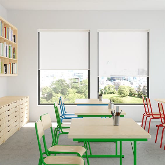 Colorized Contract Oculus Cotton White Roller Blind 8028