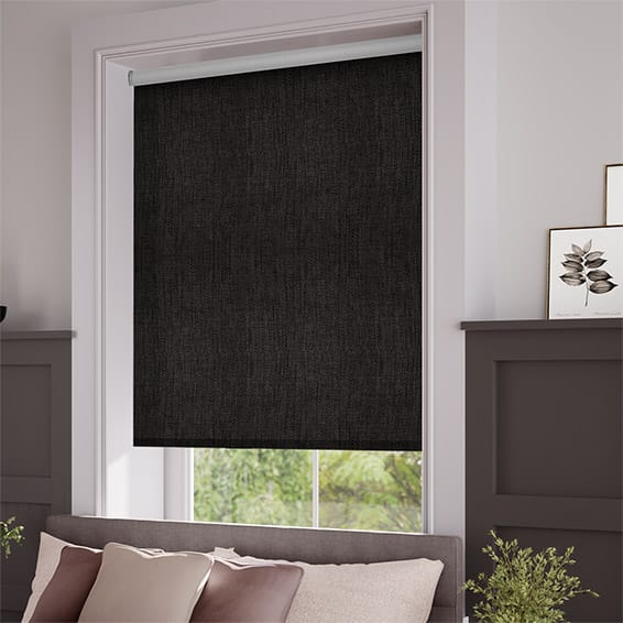 ColorizedZoom Thermal Luxe Dimout Charcoal Roller Blind 8114