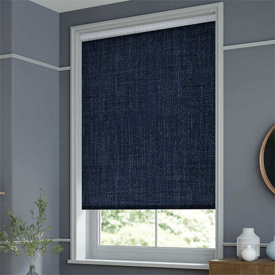ColorizedZoom Thermal Luxe Dimout Twilight Blue Roller Blind 8117