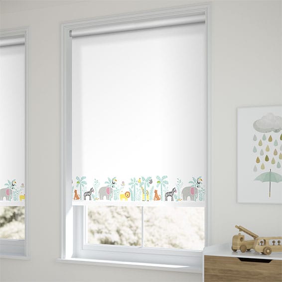 ColorizedZoom Jolly Jungle Chalk Blackout Roller Blind 9144