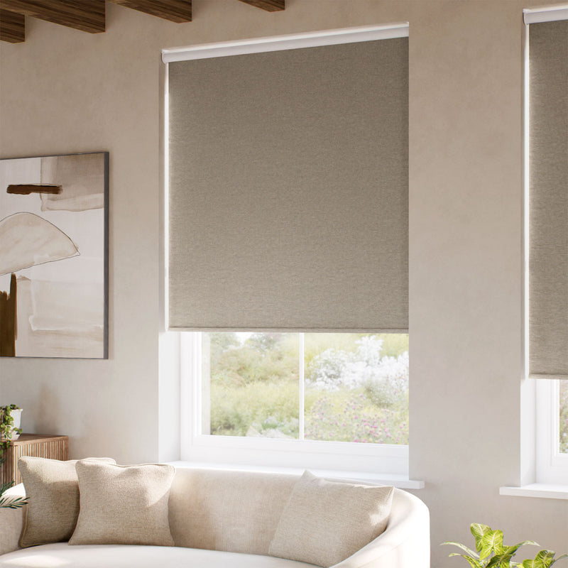 ColorizedZoom Twist2Go Vienna Blackout Sesame Roller Blind 9169