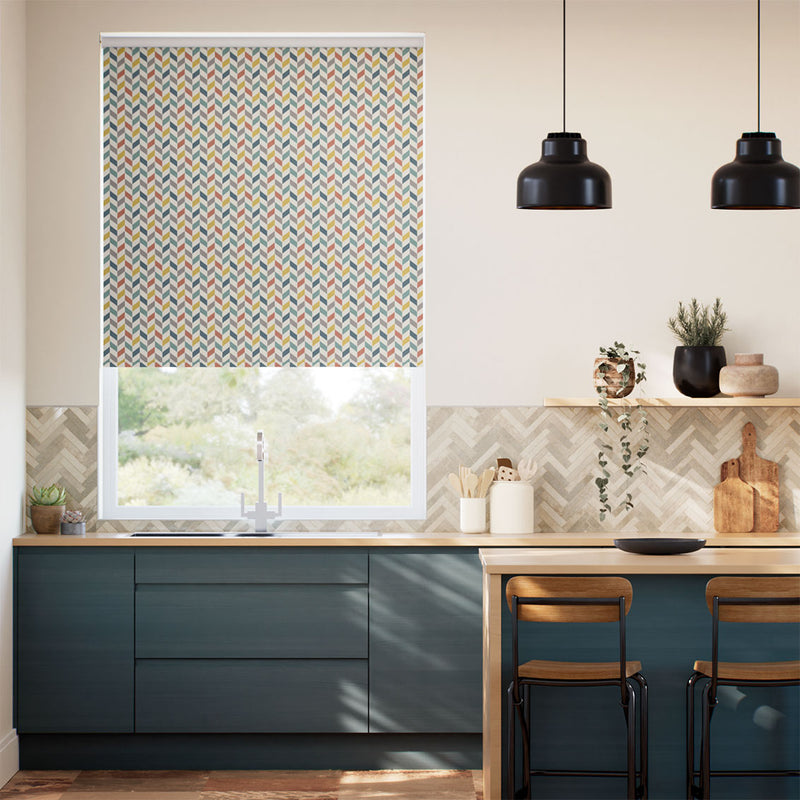Colorized Twist2Go Phoenix Teal Green Roller Blind 9246