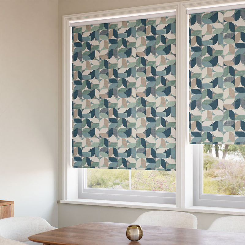 ColorizedZoom Twist2Go Reno Seafoam Natural Roller Blind 9248