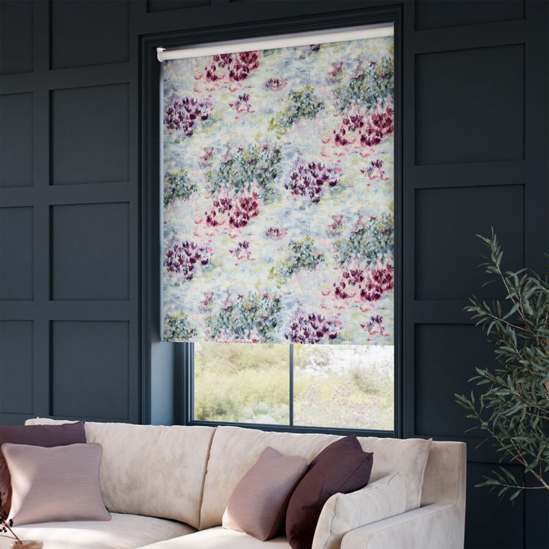 ColorizedZoom Fiore Soft Blue Magenta Roller Blind 9270