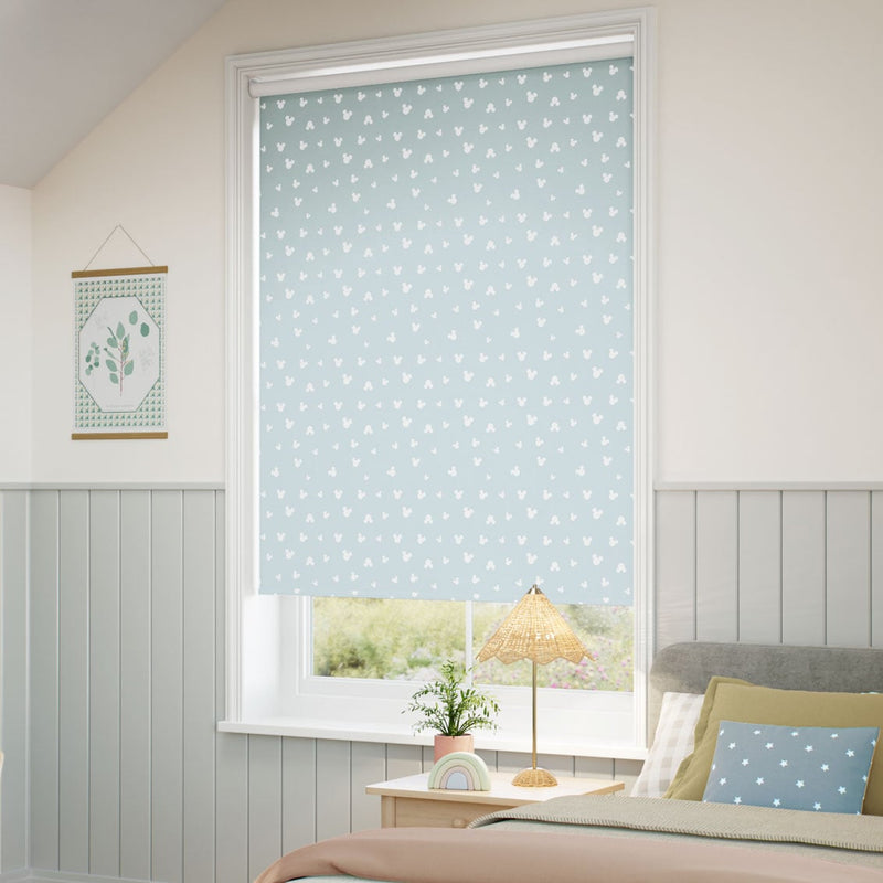 ColorizedZoom Mickey Spots Blackout Sky Blue Roller Blind 9276