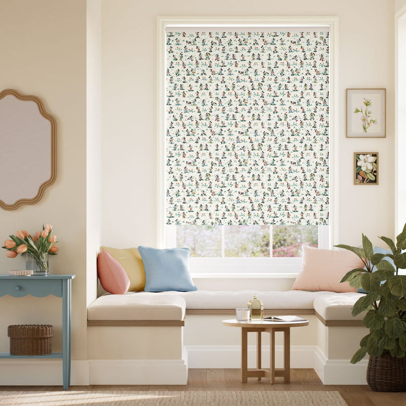 Colorized Mickey & Minnie Blackout Natural Roller Blind 9292