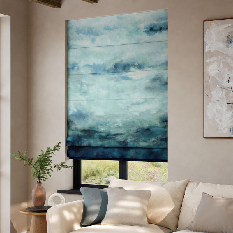 ColorizedZoom Nairobi Azure Roman Blind 9371
