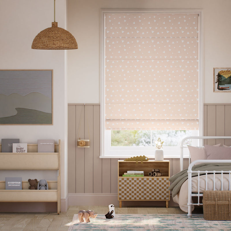 Colorized Mickey Spots Strawberries & Cream Roman Blind 9392