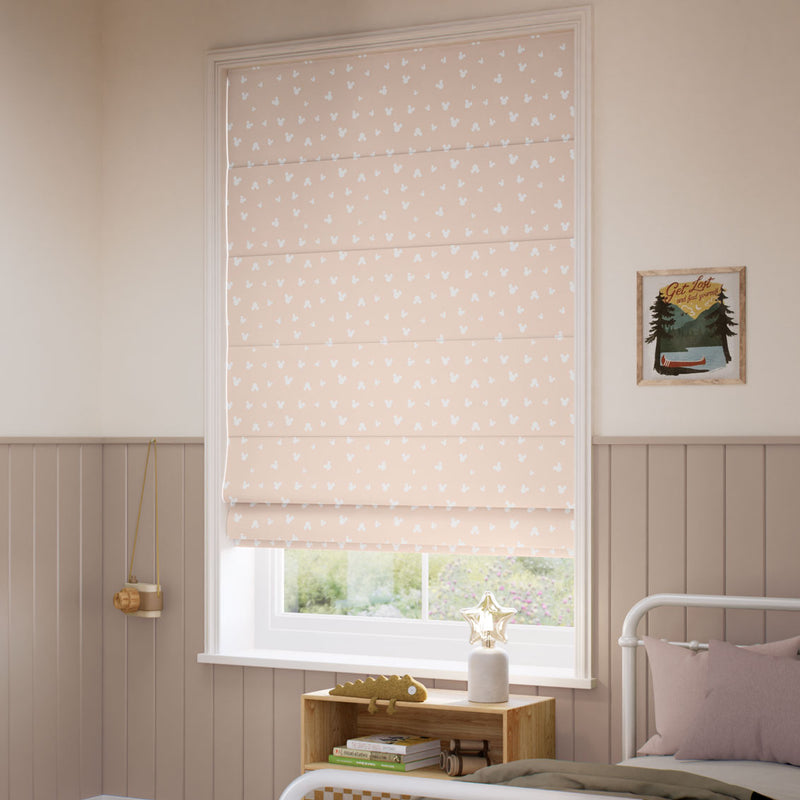 ColorizedZoom Mickey Spots Strawberries & Cream Roman Blind 9392